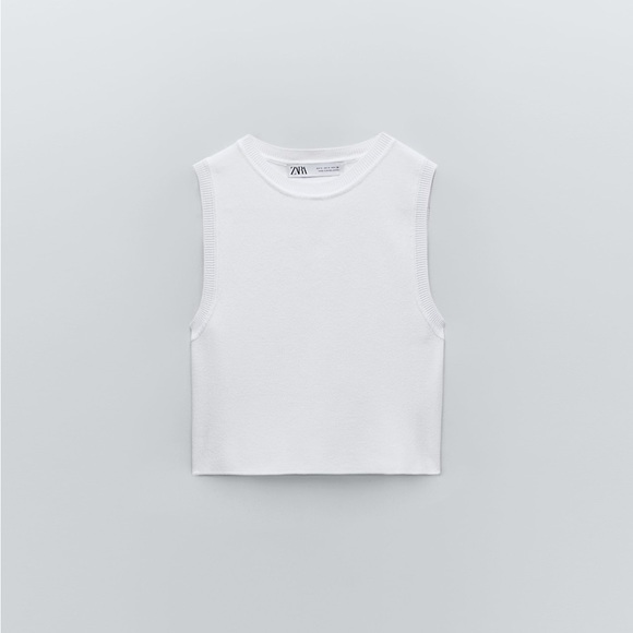 Zara🤍KNIT CROP TOP - Picture 2 of 5